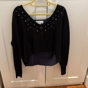 Cropped sweater with stud details